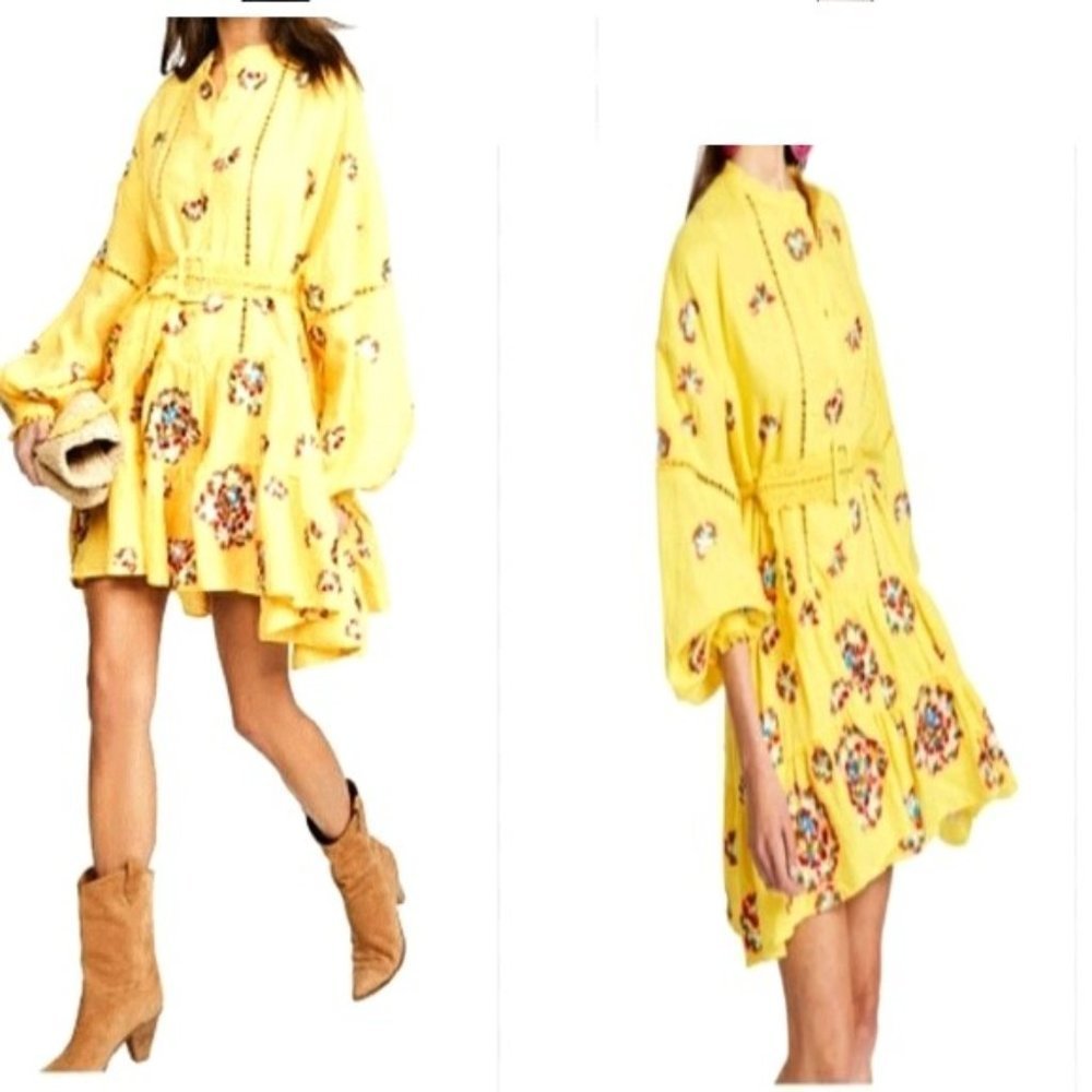 All THINGS MOCHI VALENTINA  DRESS BOHO YELLOW NEW W/TAG